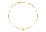 9ct Yellow Gold Mini Initial S Adjustable Bracelet
