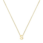 9ct Yellow Gold Mini Initial S Adjustable Necklace — full-length
