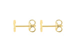 9ct Yellow Gold Mini Initial S Stud Earrings — back