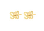 9ct Yellow Gold Mini Initial S Stud Earrings — side