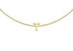9ct Yellow Gold Mini Initial T Adjustable Bracelet — detail