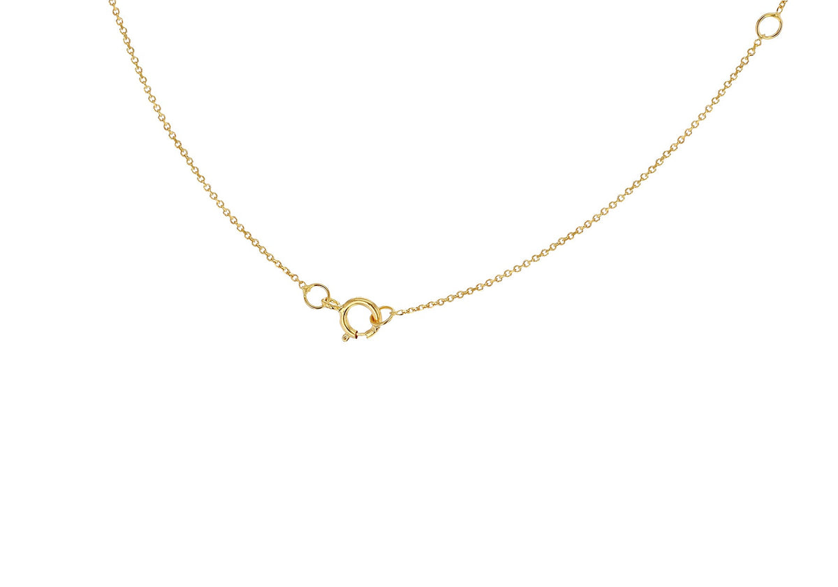 9ct Yellow Gold Mini Initial T Adjustable Necklace — clasp