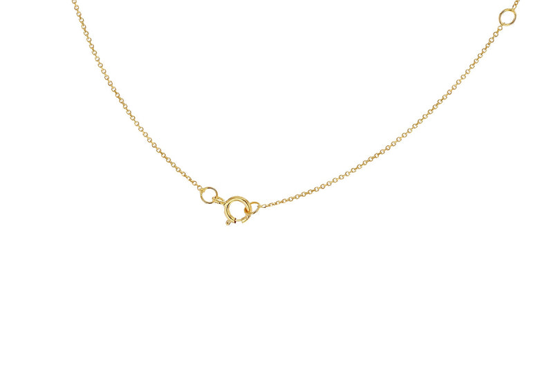 9ct Yellow Gold Mini Initial T Adjustable Necklace — clasp