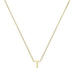 9ct Yellow Gold Mini Initial T Adjustable Necklace — full-length