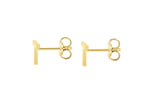 9ct Yellow Gold Mini Initial T Stud Earrings — back
