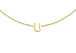 9ct Yellow Gold Mini Initial U Adjustable Bracelet — detail