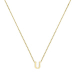 9ct Yellow Gold Mini Initial U Adjustable Necklace — full-length
