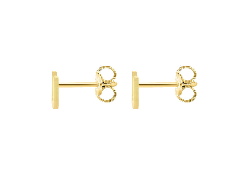 9ct Yellow Gold Mini Initial U Stud Earrings — back