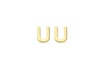 9ct Yellow Gold Mini Initial U Stud Earrings