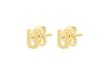 9ct Yellow Gold Mini Initial U Stud Earrings — side