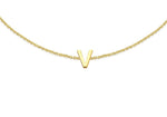 9ct Yellow Gold Mini Initial V Adjustable Bracelet — detail