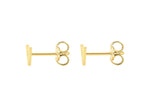 9ct Yellow Gold Mini Initial V Stud Earrings — back