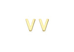 9ct Yellow Gold Mini Initial V Stud Earrings