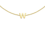 9ct Yellow Gold Mini Initial W Adjustable Bracelet — detail