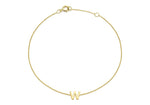 9ct Yellow Gold Mini Initial W Adjustable Bracelet