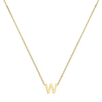 9ct Yellow Gold Mini Initial W Adjustable Necklace — full-length