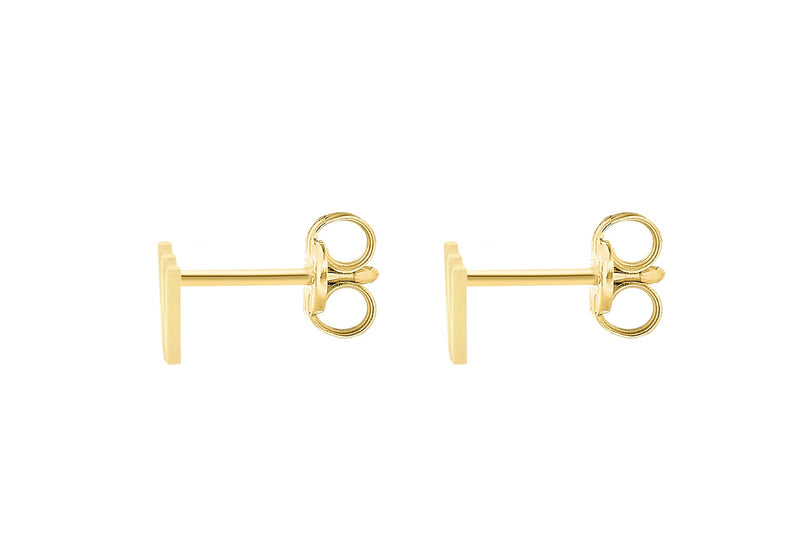 9ct Yellow Gold Mini Initial W Stud Earrings — back