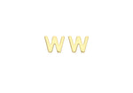 9ct Yellow Gold Mini Initial W Stud Earrings