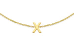 9ct Yellow Gold Mini Initial X Adjustable Bracelet — detail