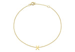 9ct Yellow Gold Mini Initial X Adjustable Bracelet