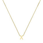9ct Yellow Gold Mini Initial X Adjustable Necklace — full-length