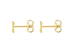 9ct Yellow Gold Mini Initial X Stud Earrings — back