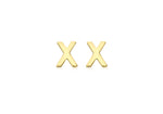 9ct Yellow Gold Mini Initial X Stud Earrings