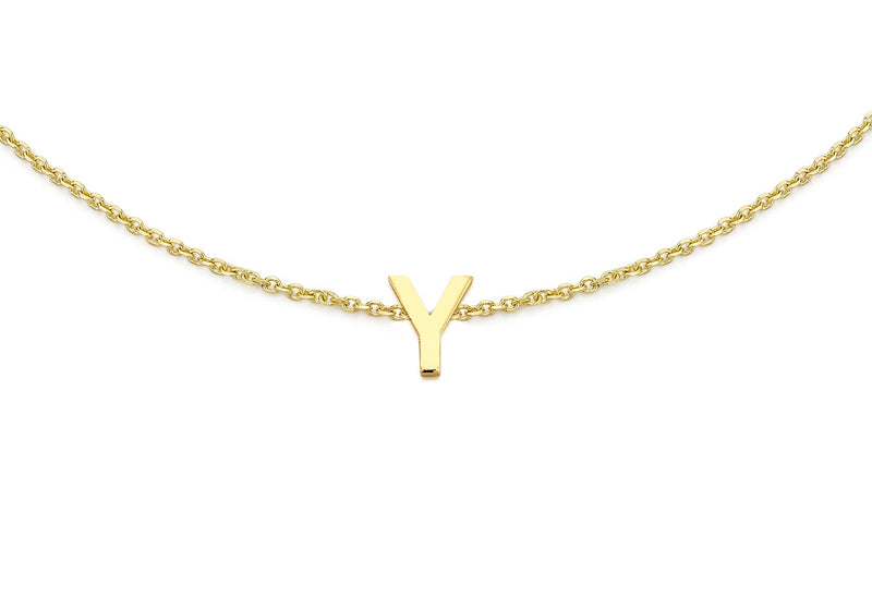 9ct Yellow Gold Mini Initial Y Adjustable Bracelet — detail