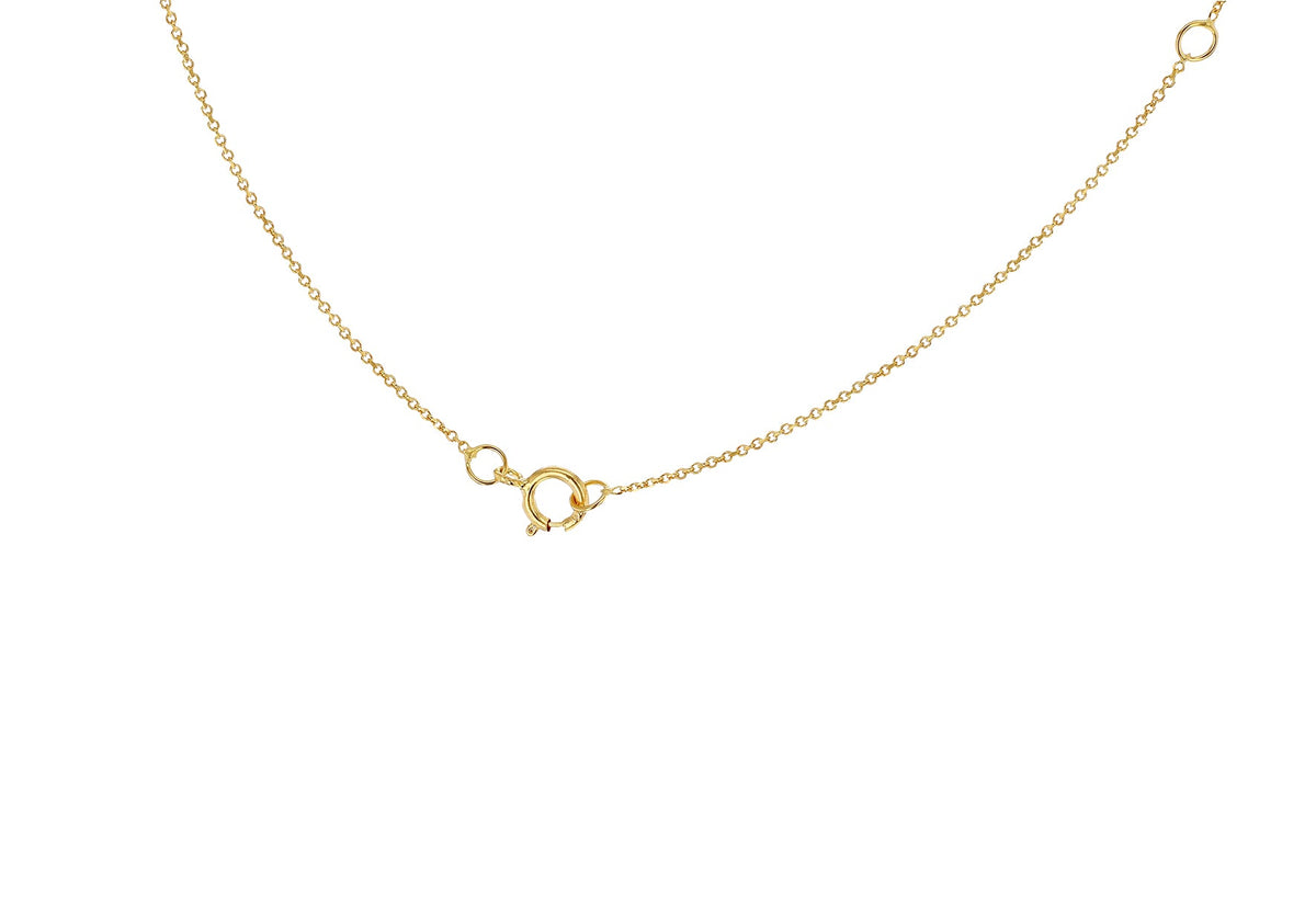 9ct Yellow Gold Mini Initial Y Adjustable Necklace — clasp