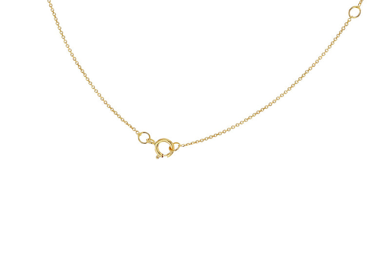 9ct Yellow Gold Mini Initial Y Adjustable Necklace — clasp
