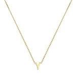 9ct Yellow Gold Mini Initial Y Adjustable Necklace — full-length