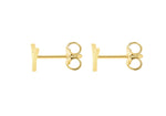 9ct Yellow Gold Mini Initial Y Stud Earrings — back