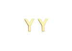 9ct Yellow Gold Mini Initial Y Stud Earrings