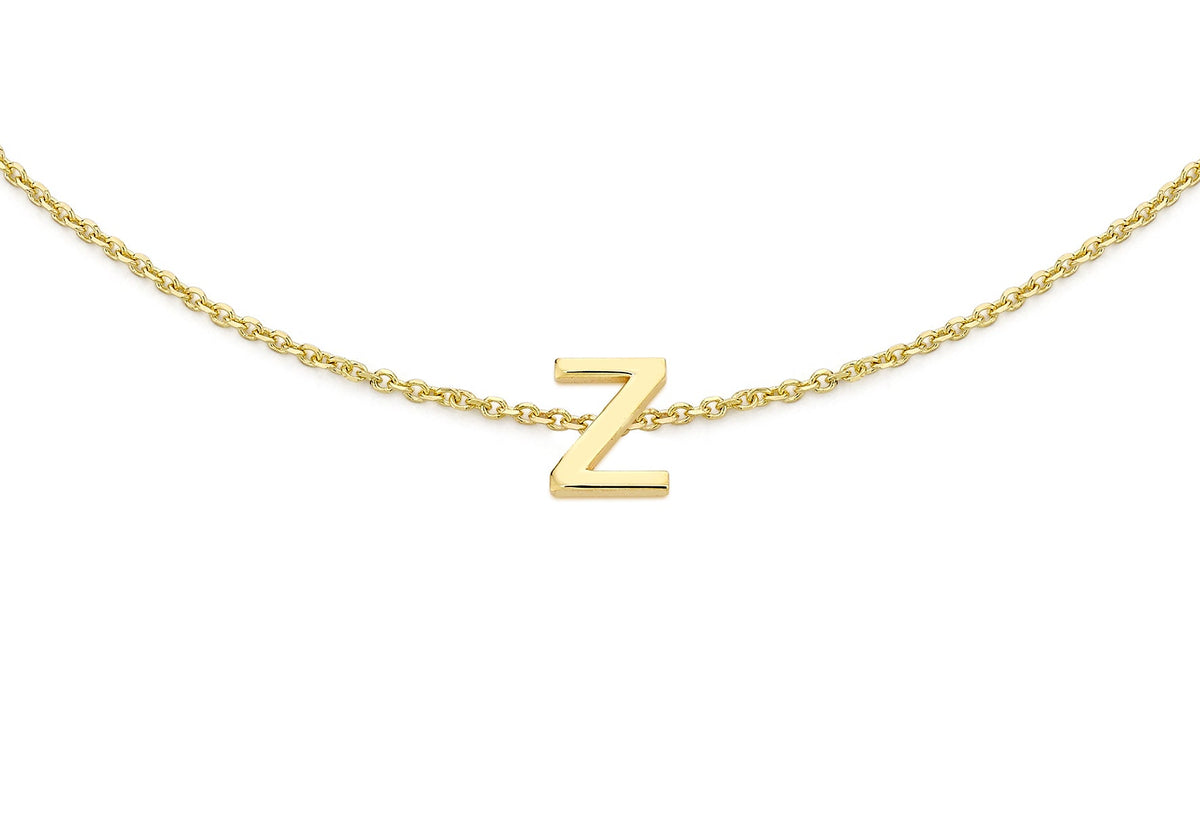 9ct Yellow Gold Mini Initial Z Adjustable Bracelet — detail
