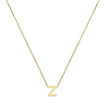 9ct Yellow Gold Mini Initial Z Adjustable Necklace — full-length
