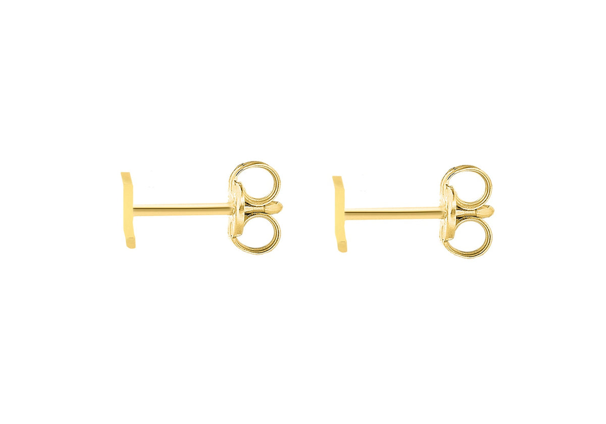 9ct Yellow Gold Mini Initial Z Stud Earrings — back