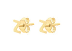 9ct Yellow Gold Mini Initial Z Stud Earrings — side