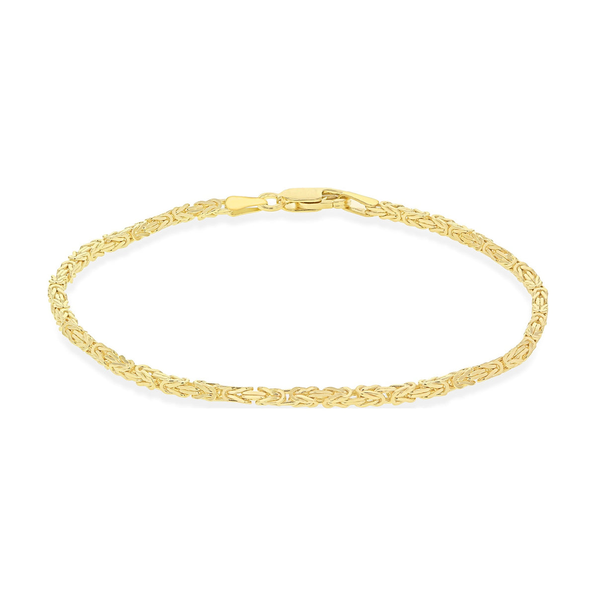9ct Yellow Gold Mini Square Byzantine Bracelet