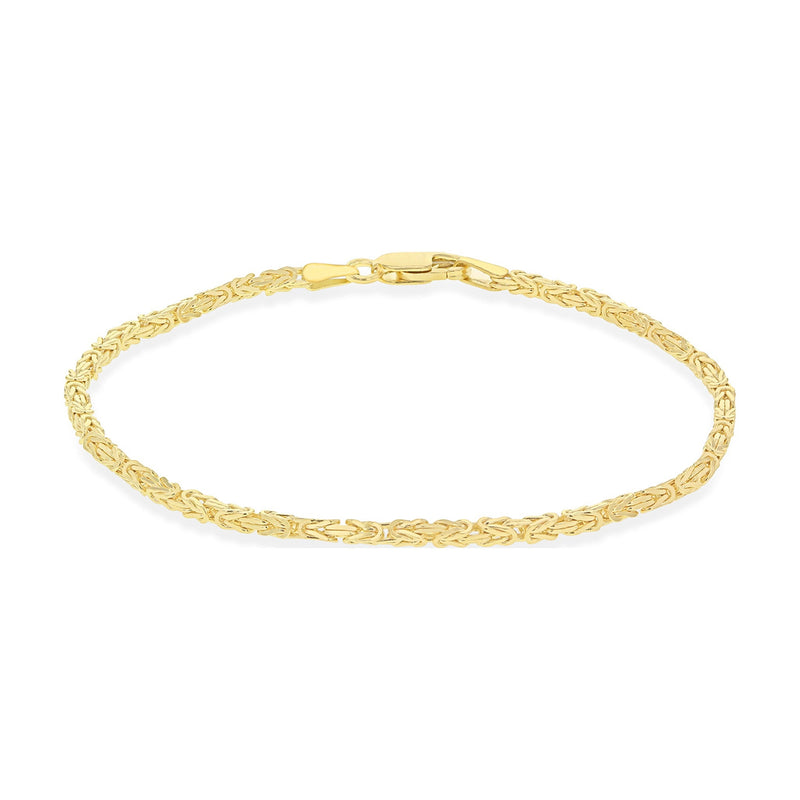 9ct Yellow Gold Mini Square Byzantine Bracelet