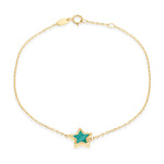 9ct Yellow Gold Natural Malachite Star Bracelet