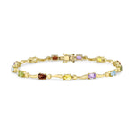 9ct Yellow Gold Natural Multi Gemstone Wave Bracelet