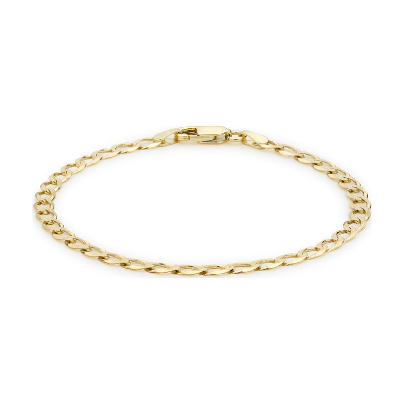 9ct Yellow Gold Open Curb Bracelet — 4mm