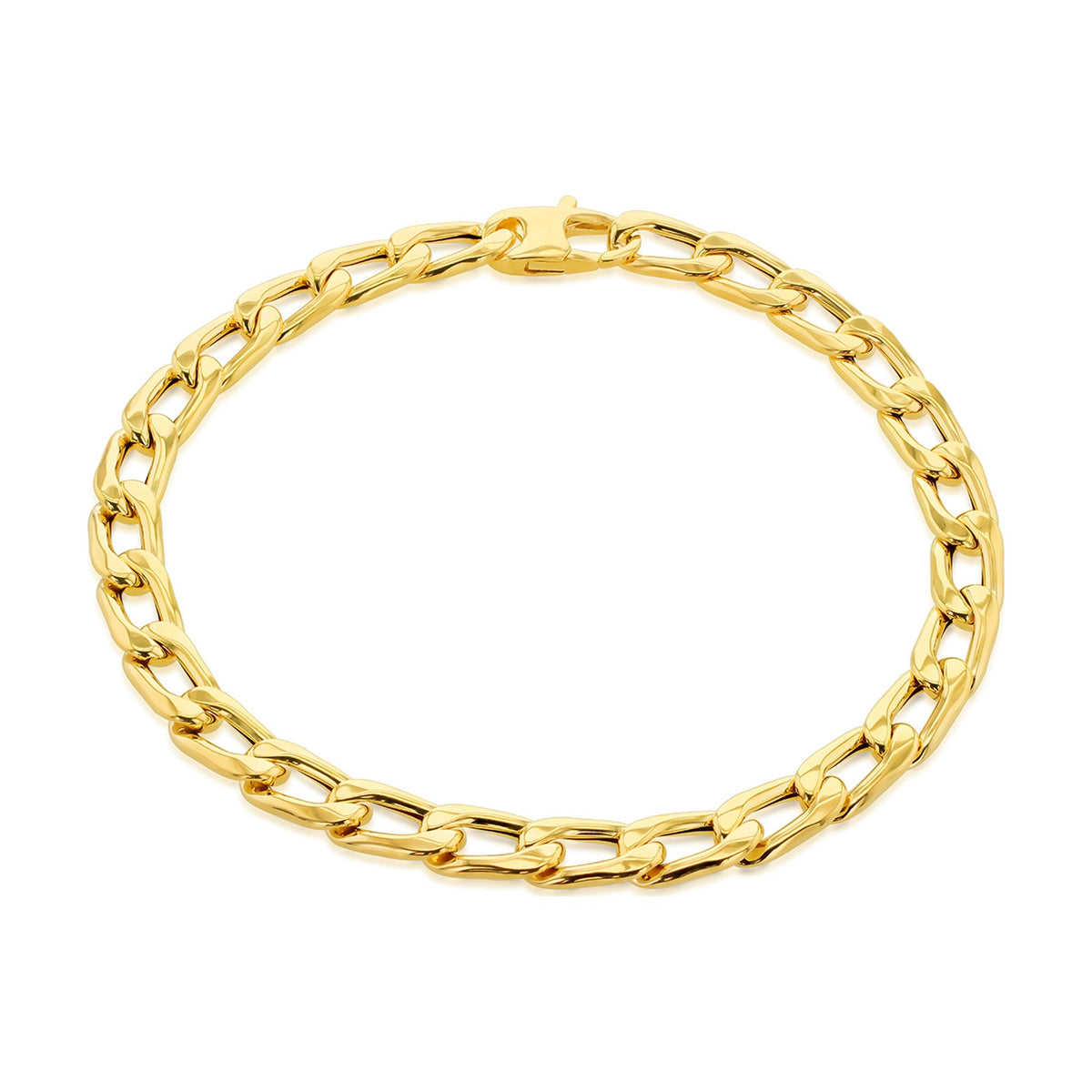9ct Yellow Gold Open Curb Bracelet — 6mm