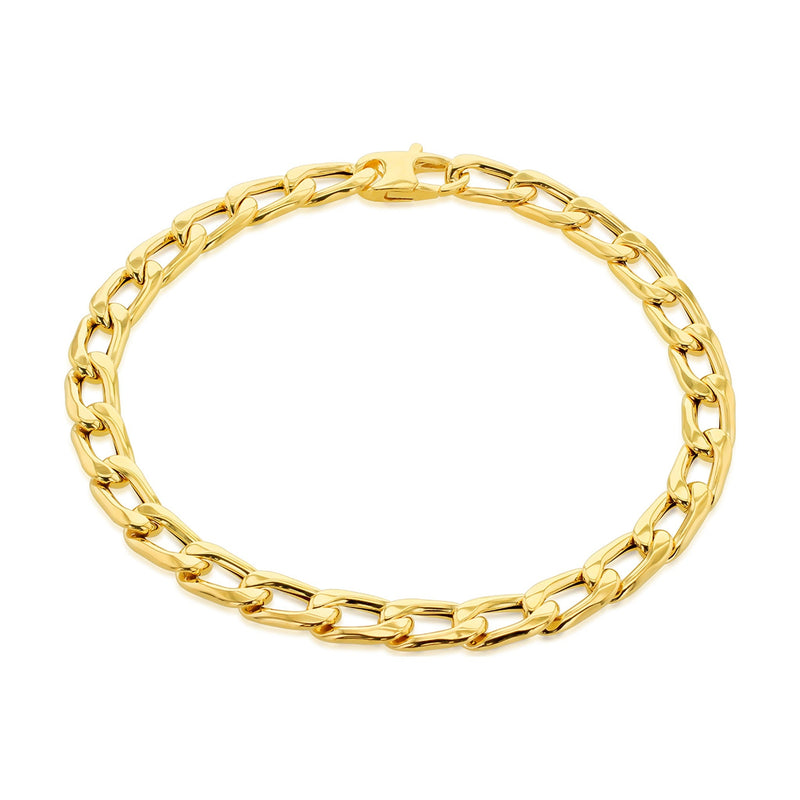 9ct Yellow Gold Open Curb Bracelet — 6mm