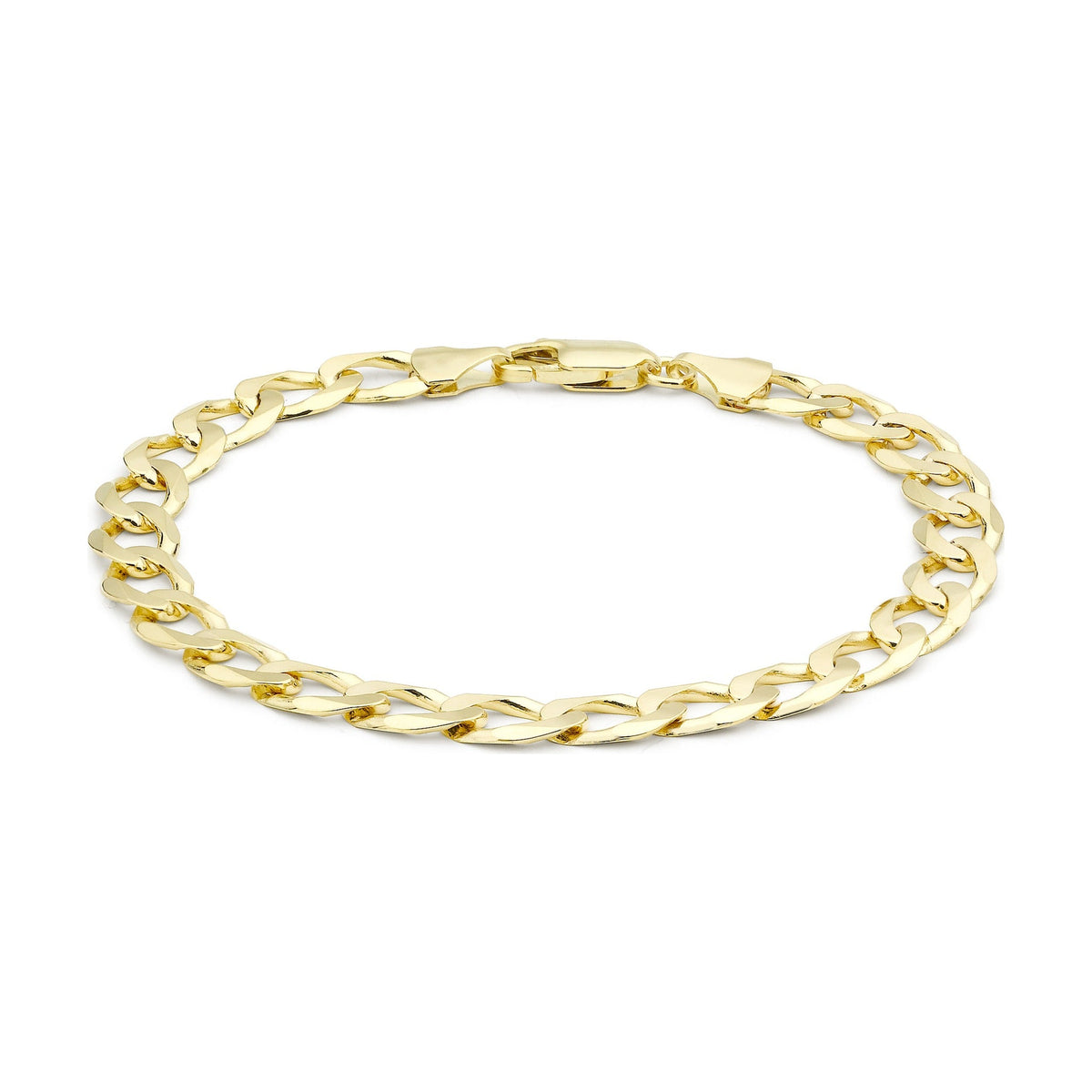 9ct Yellow Gold Open Curb Bracelet — 7mm
