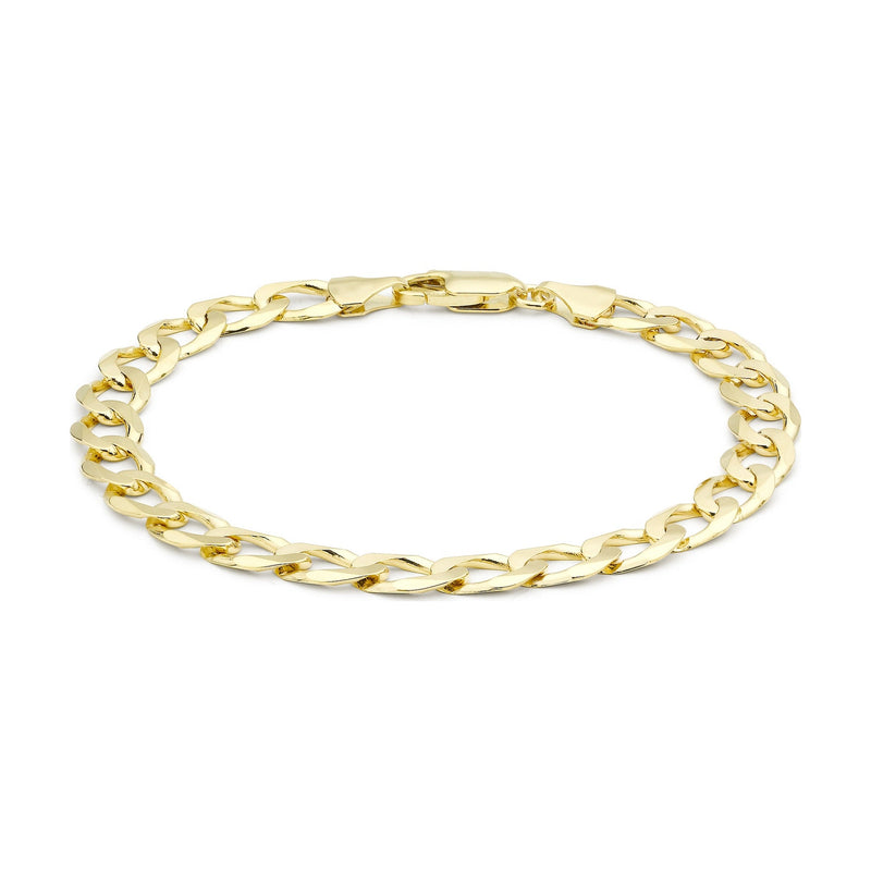 9ct Yellow Gold Open Curb Bracelet — 7mm