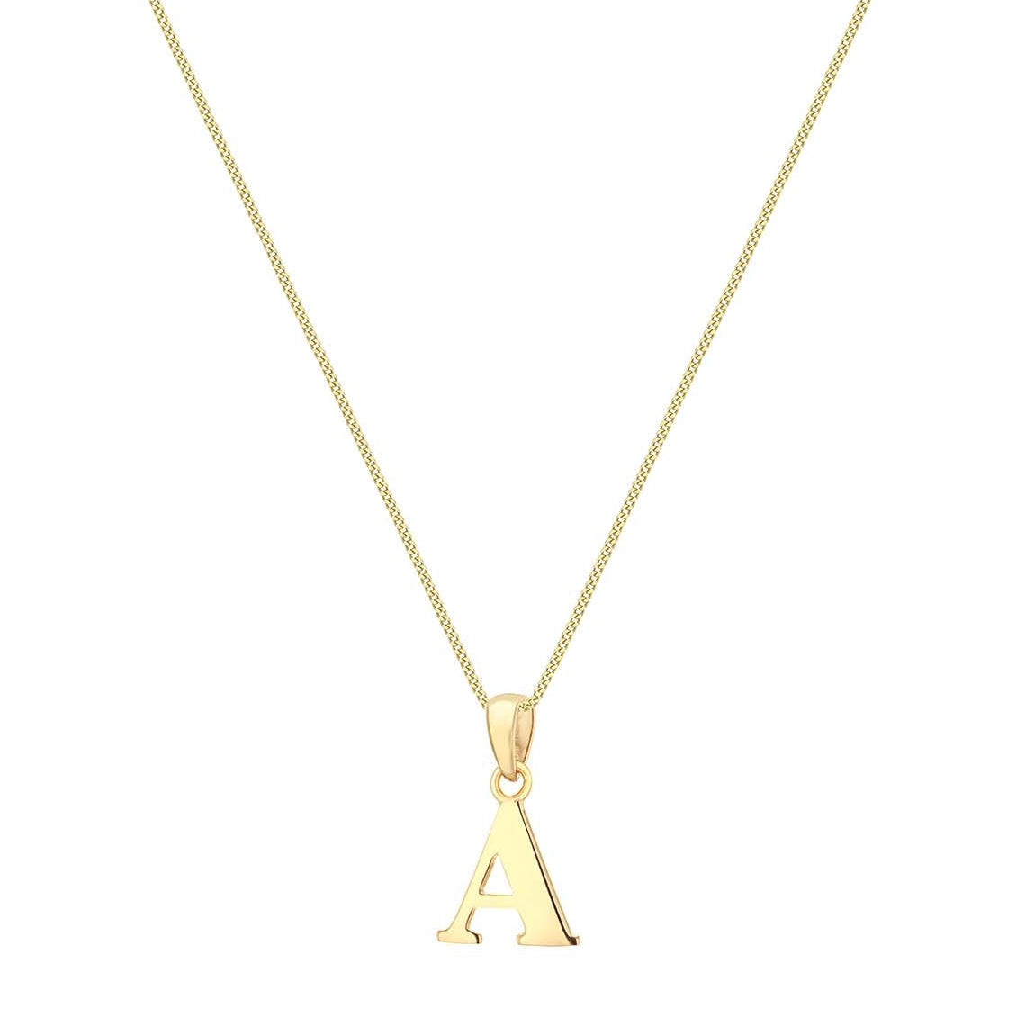 9ct Yellow Gold Serif Initial A Pendant