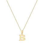 9ct Yellow Gold Serif Initial B Pendant