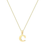9ct Yellow Gold Serif Initial C Pendant
