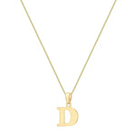 9ct Yellow Gold Serif Initial D Pendant
